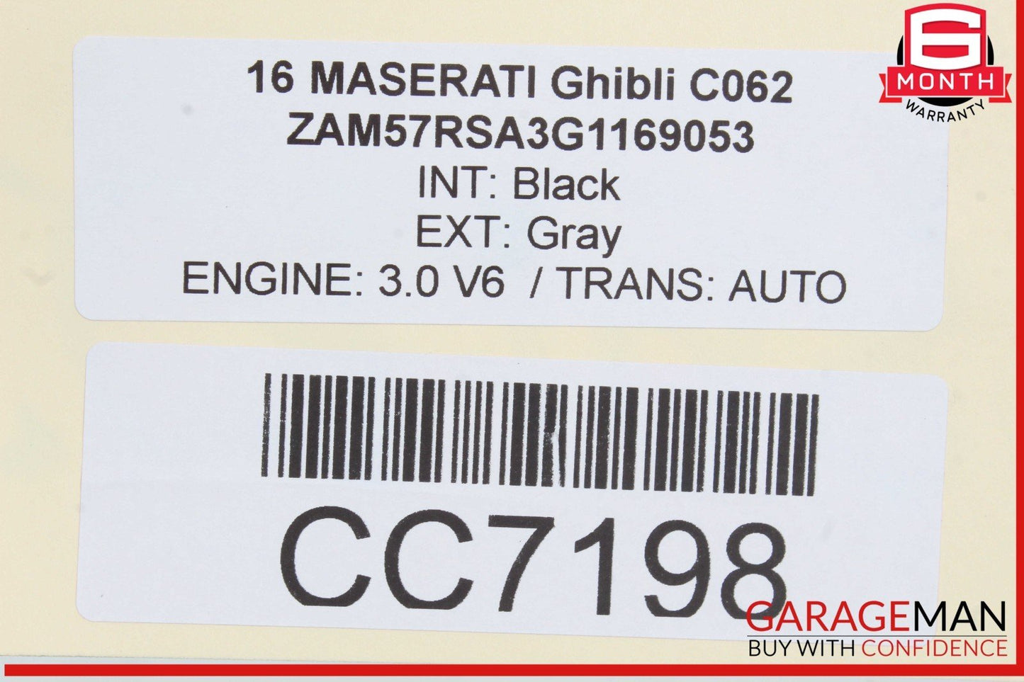14-24 Maserati Ghibli Rear Bumper Reinforcement Impact Crash Rebar Bar OEM