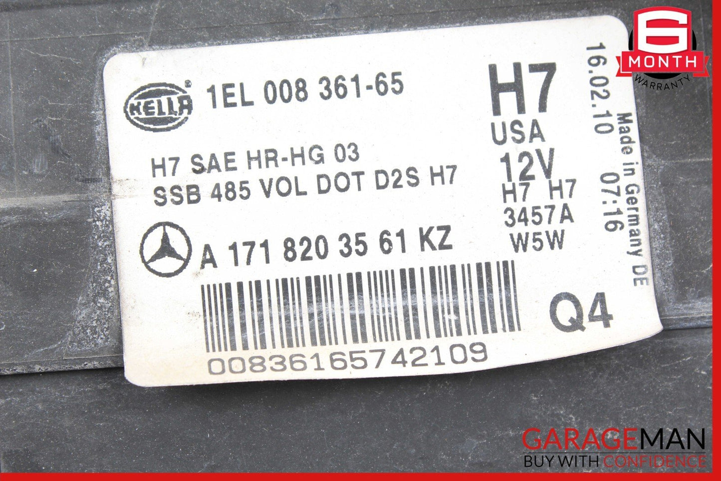 05-11 Mercedes R171 SLK350 Front Left Side Headlight Head Light Lamp Bi Xenon