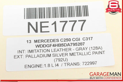 12-17 Mercedes W204 C250 CGI E350 Top Upper Interior Rear View Mirror Black OEM