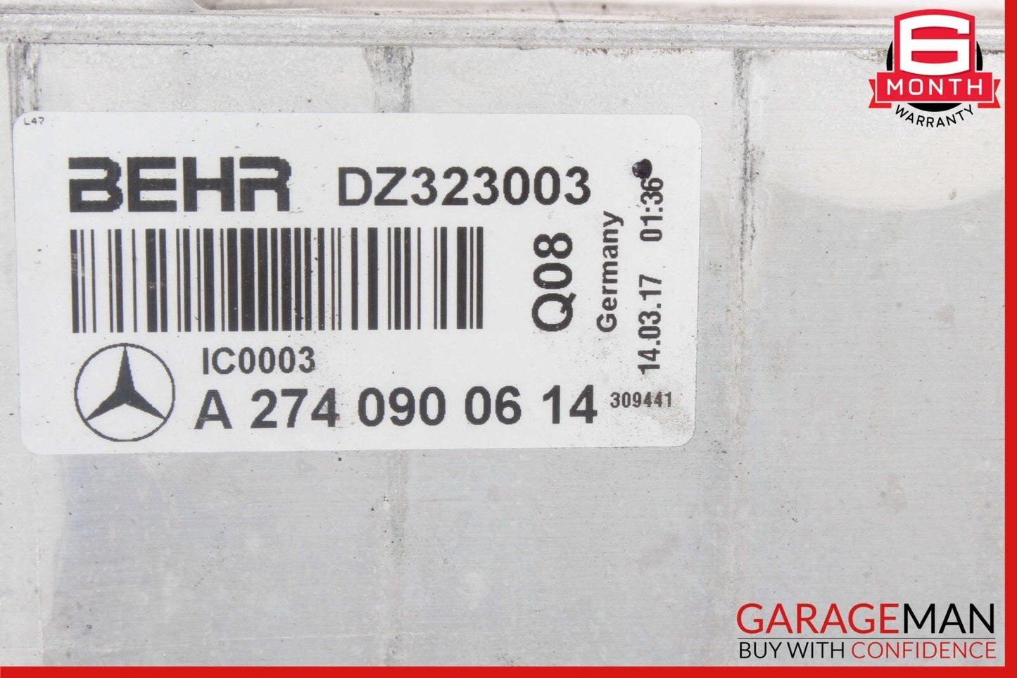 15-20 Mercedes W205 C300 GLC300 2.0L Engine Mounted Intercooler 2740900614 OEM