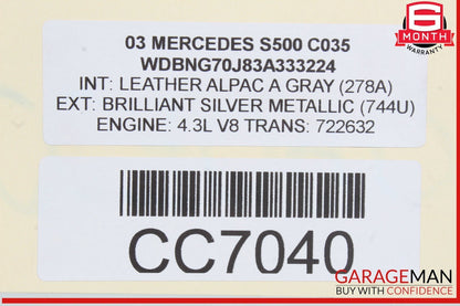 00-06 Mercedes W220 S500 S55 AMG Front Upper Radiator Core Support Bracket OEM