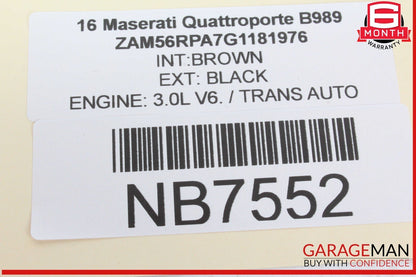 14-17 Maserati Quattroporte Interior Upper Rear View Mirror Black 675000543 OEM