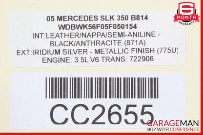 05-11 Mercedes R171 SLK350 Front Right Passenger Side Top Upper Seat Cushion OEM