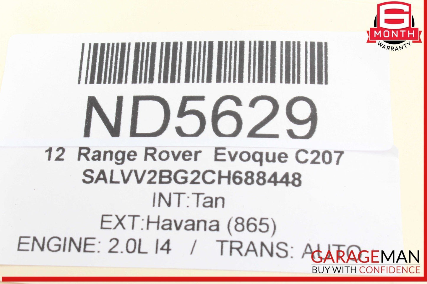 12-19 Range Rover Evoque L538 Front Left Driver Side Lower Control Arm OEM