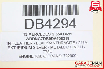 10-13 Mercedes W221 S550 S400 Front Right Side Top Upper Seat Cushion Black OEM