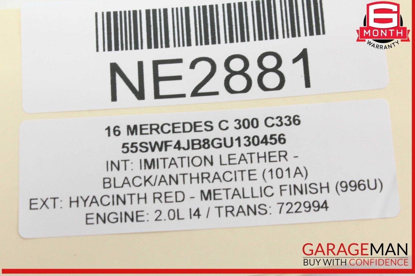 15-18 Mercedes W205 C300 C350e Center Console Trim Bezel Black 2056805107 OEM