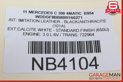 10-11 Mercedes W204 C300 4MATIC Front Left Side Rear View Door Mirror White OEM