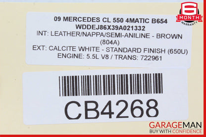 07-14 Mercedes W216 CL550 CL600 Center Console Rear AC Vent Trim 2218301054 OEM
