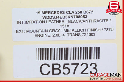 14-19 Mercedes W117 CLA250 Front Left Side Door Window Regulator Motor Unit OEM