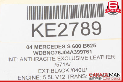 01-06 Mercedes W220 S600 Front Left or Right Side Seat Headrest Head Rest OEM