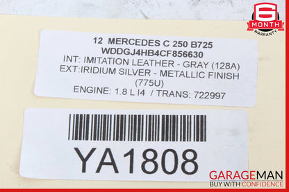 08-14 Mercedes W204 C250 Rear Right Side Spindle Knuckle Hub Bearing Brake Rotor