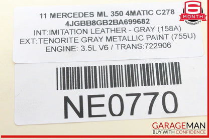 05-13 Mercedes W164 ML350 4MATIC Front Right Engine Timing Chain Cover Plate OEM