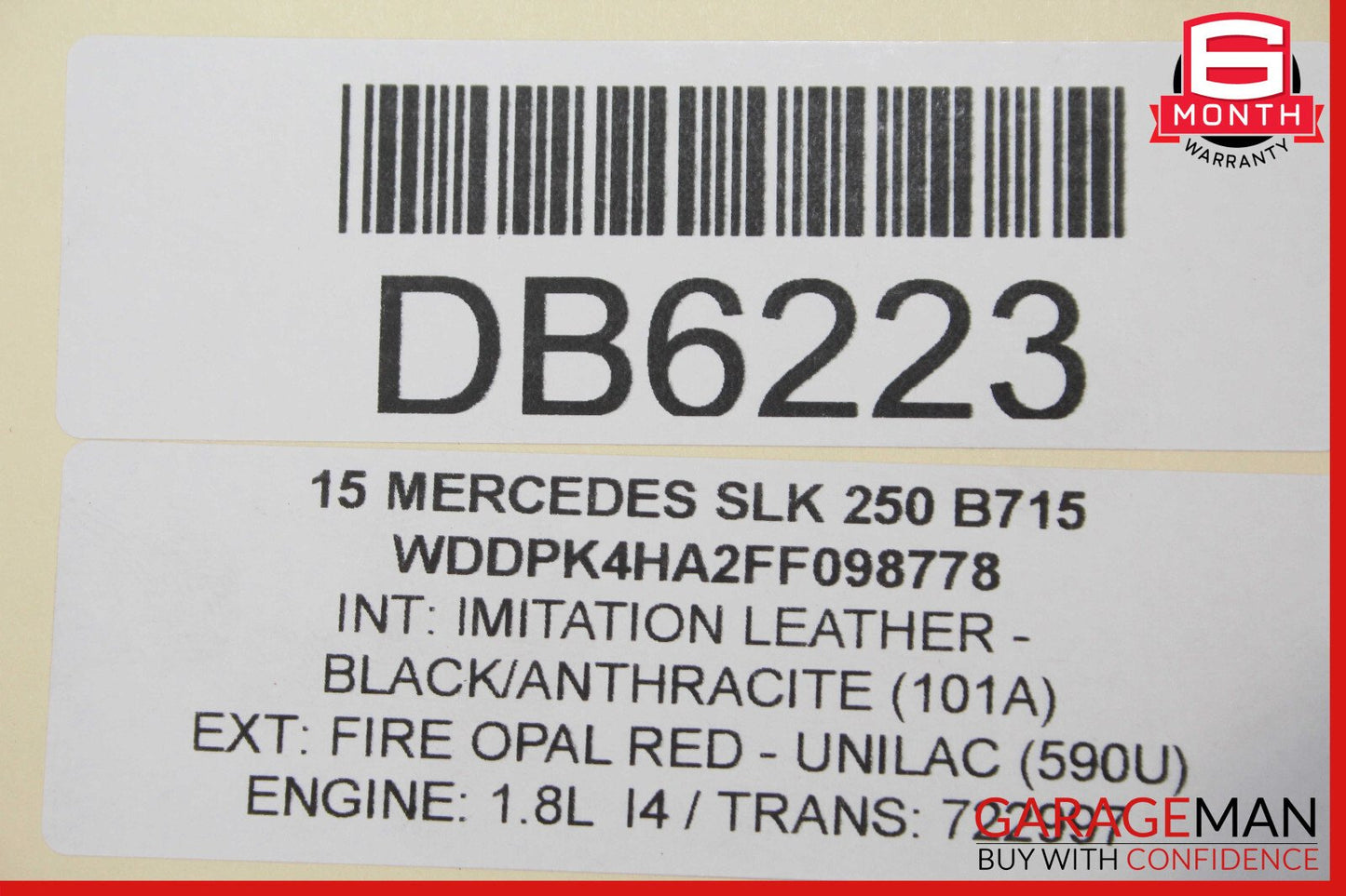 12-20 Mercedes R172 SLK250 SLC300 Rear Back Windshield Glass Assembly OEM