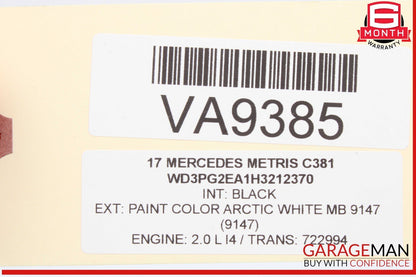 16-23 Mercedes W447 Metris Roof Overhead Console Map Light Lamp Switch OEM