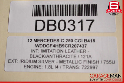 12-15 Mercedes W204 C250 SLK250 1.8L M271 Intercooler Charge Air Cooler Radiator