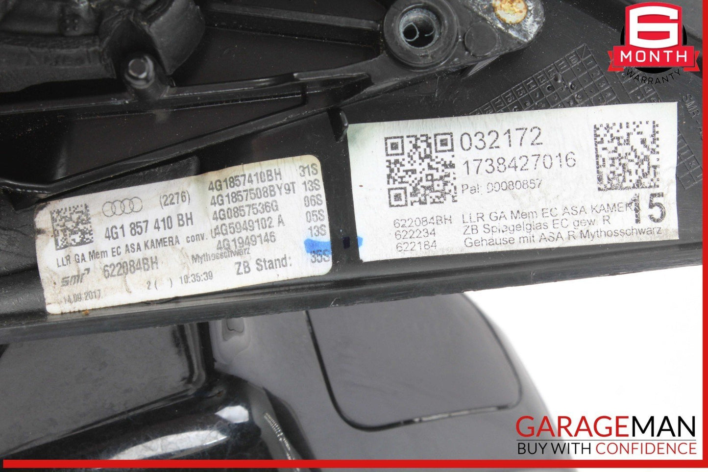 12-18 Audi A6 S6 Front Right Side Door Rear View Mirror w/ Camera & Blind Spot