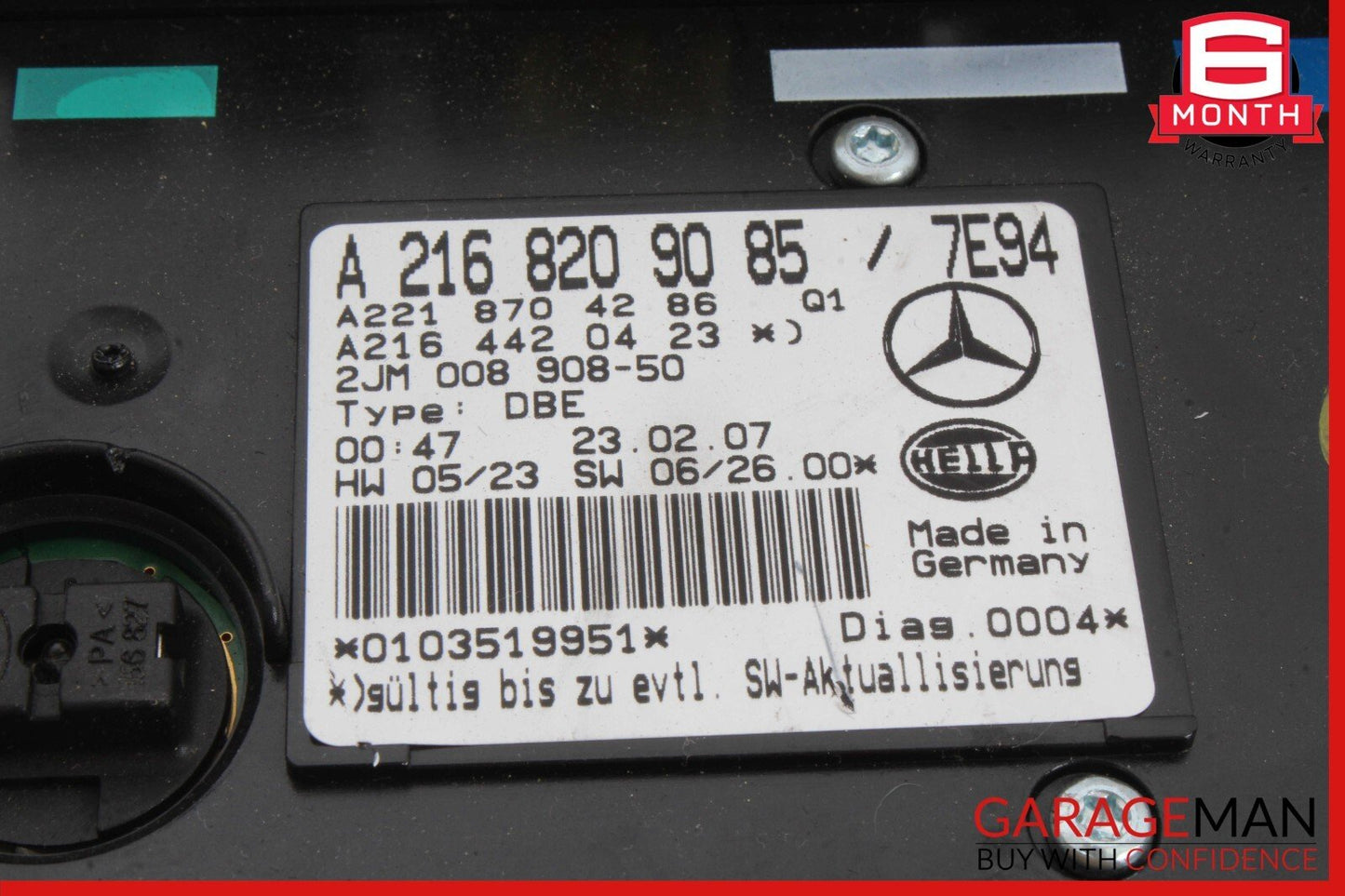07-10 Mercedes W221 S550 CL550 Overhead Dome Light Sunroof Control OEM