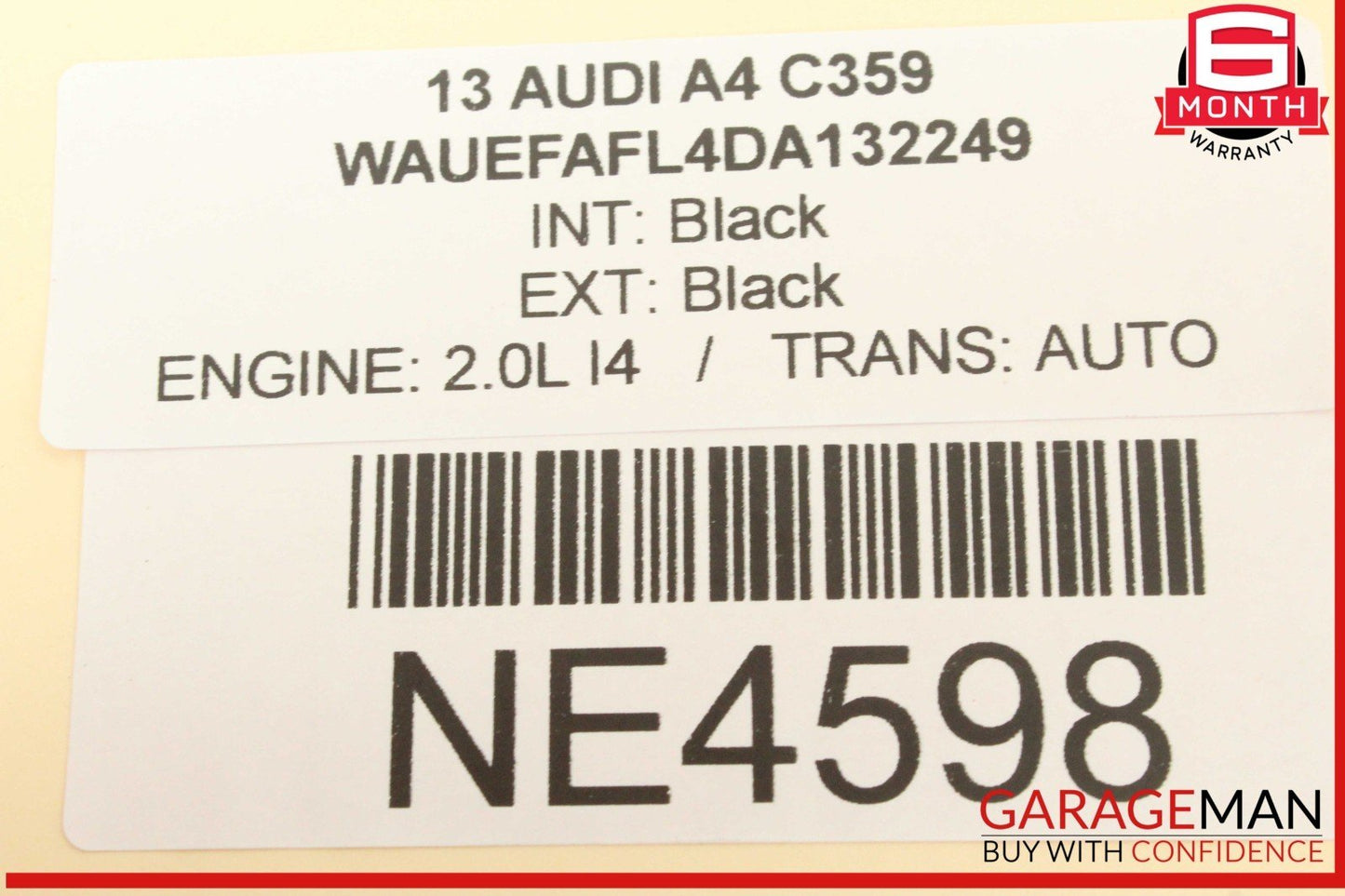 09-16 Audi A4 A5 Right Passenger Side Exterior Door Handle Black 8T0837886B OEM