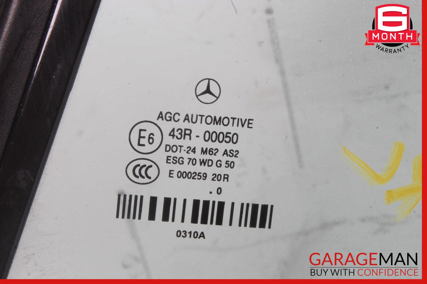 11-17 Mercedes W207 E350 Convertible Rear Left Quarter Window Glass OEM