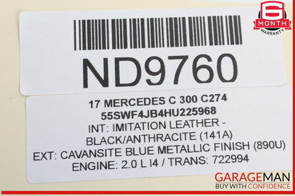 10-18 Mercedes W205 C300 Trunk Lid Power Closing Motor 2047500060 OEM