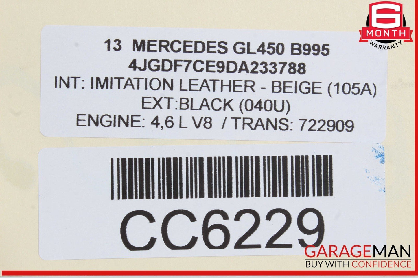 12-15 Mercedes X166 GL450 ML550 GL550 Window Regulator Panel Rear Left OEM