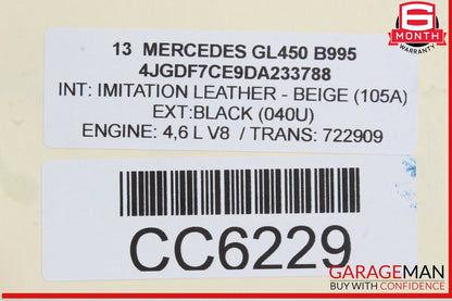 12-15 Mercedes X166 GL450 ML550 GL550 Window Regulator Panel Rear Left OEM