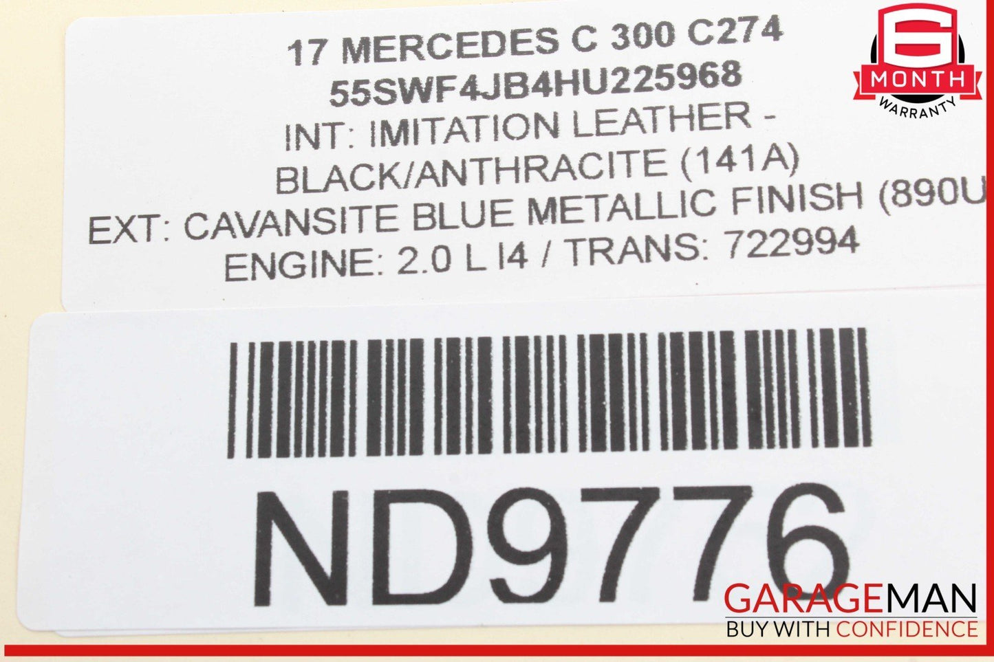 15-20 Mercedes W205 C300 Front Right Side Exterior Door Handle Keyless Go OEM