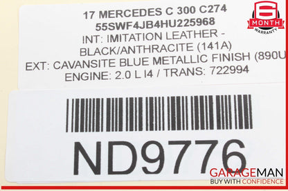 15-20 Mercedes W205 C300 Front Right Side Exterior Door Handle Keyless Go OEM