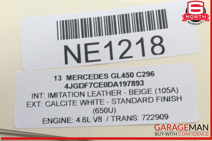 12-16 Mercedes X166 GL450 Right Passenger Side Exterior Door Handle White OEM
