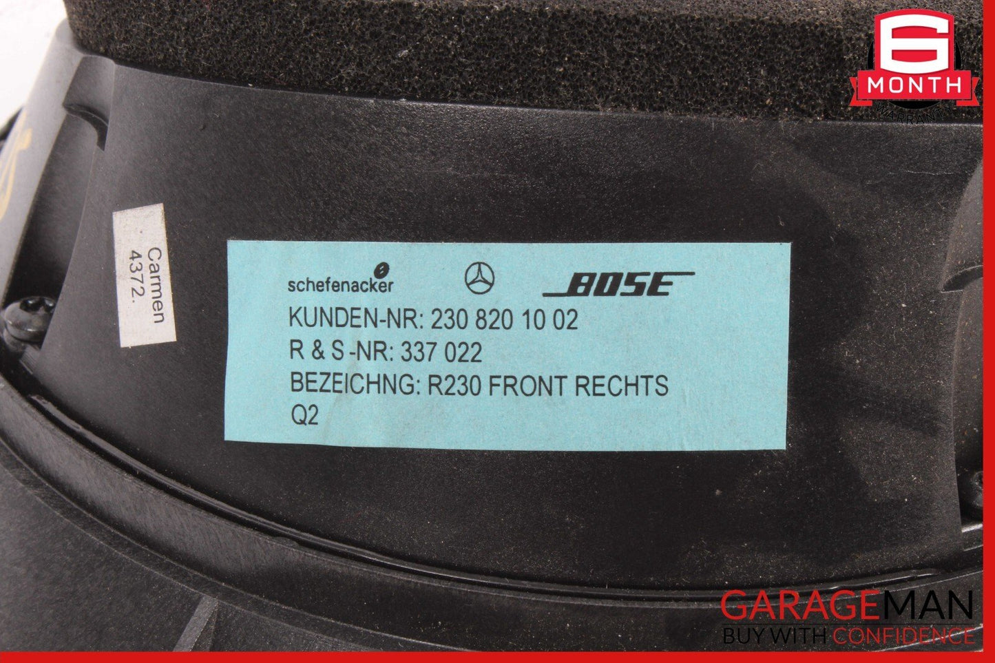 03-08 Mercedes R230 SL500 SL550 Door Audio Speaker Bose Right Passenger Side OEM