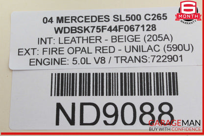 03-12 Mercedes R230 SL500 SL55 AMG Front Left Door Control Module 2308203526 OEM
