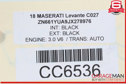 17-20 Maserati Levante M161 Interior Door Panel Front Right Side Black OEM