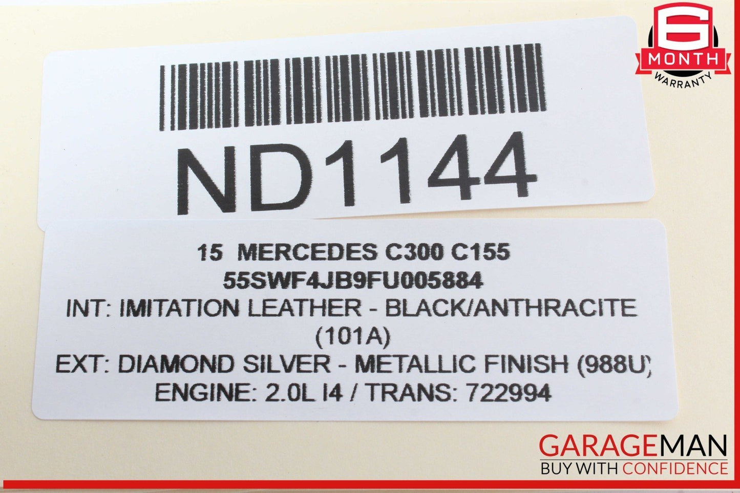 15-20 Mercedes W205 C300 Rear Left Side Exterior Door Handle Keyless Go OEM