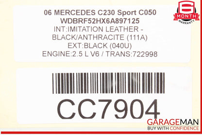 01-07 Mercedes W203 C350 C320 C32 AMG Fender Left Driver Side Black OEM