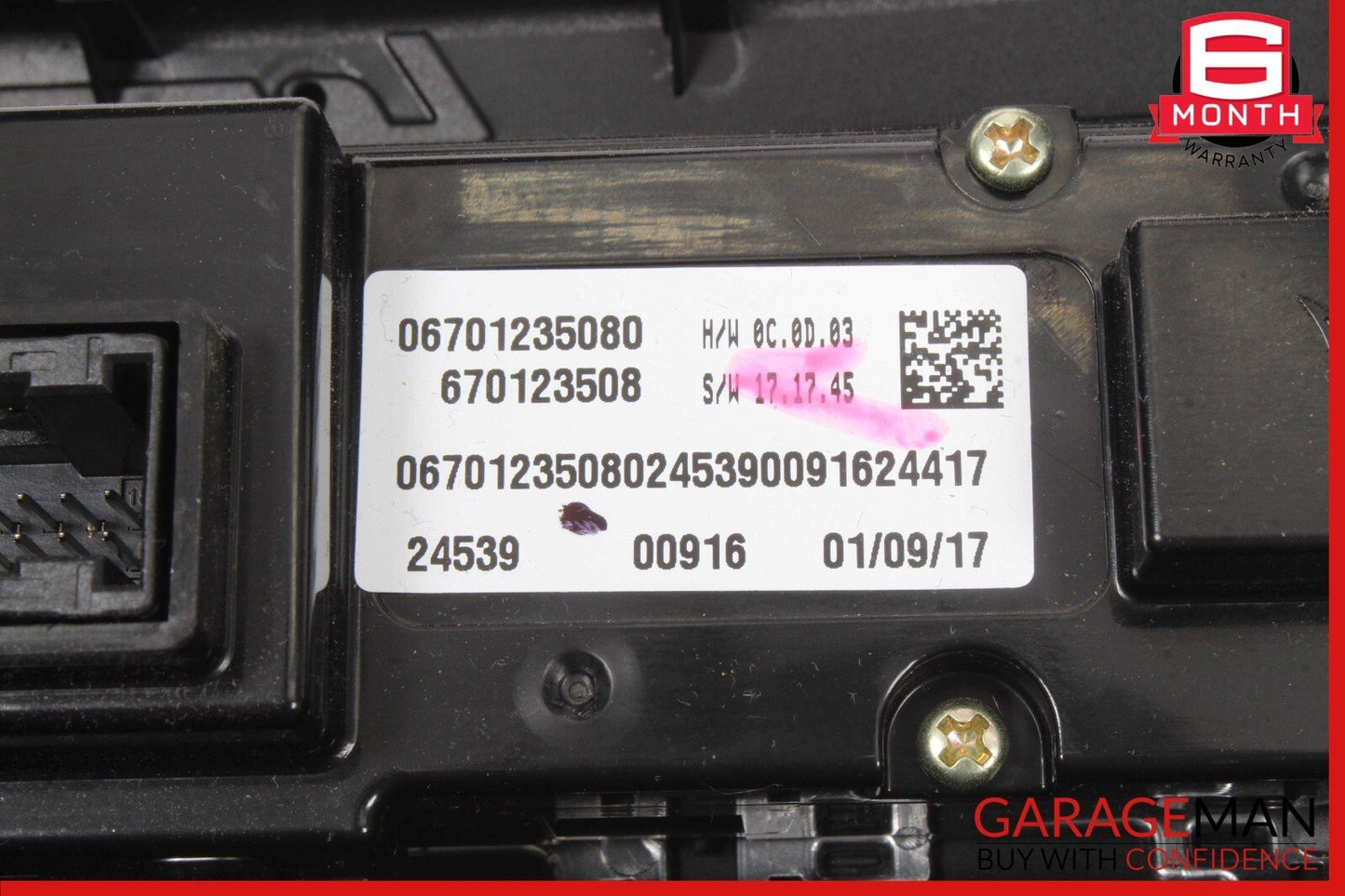 17-23 Maserati Levante AC Heater Climate Control Switch w/ Radio Screen Bezel