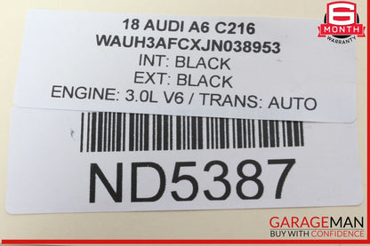 12-18 Audi A6 A7 Right Passenger Side Exterior Door Handle Black 4H0837886 OEM