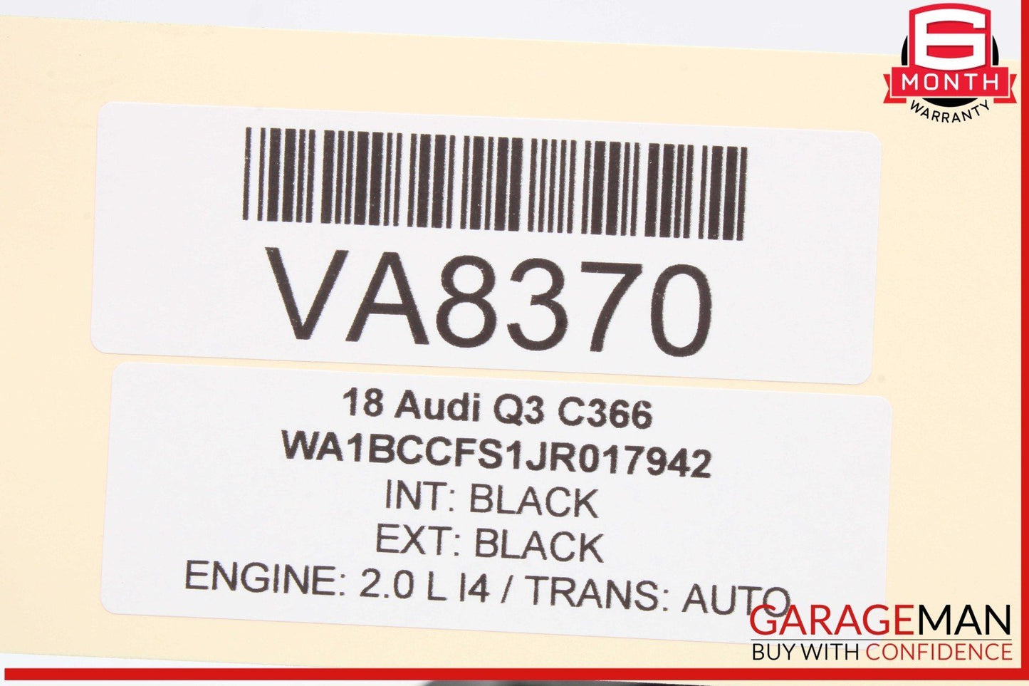 15-18 Audi Q3 Rear Left Driver Side Exterior Door Handle Black 8U0837885 OEM