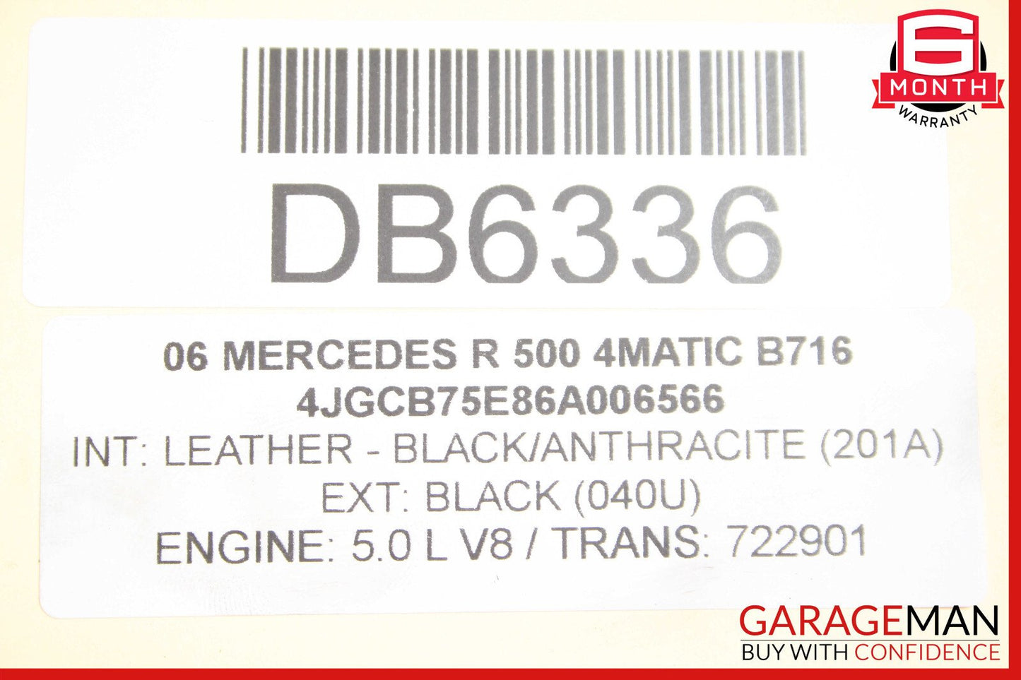 06-08 Mercedes W251 R500 5.0L Complete Engine Motor Block Assembly 184k