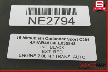 11-24 Mitsubishi Outlander Sport Rear Right Door Window Glass OEM