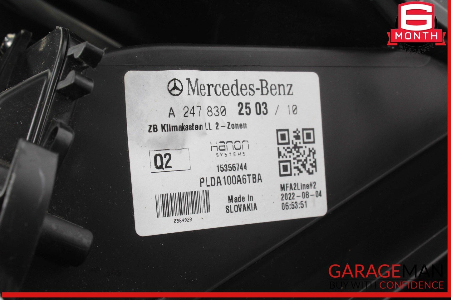 20-23 Mercedes W118 CLA250 HVAC AC Air Conditioning Heater Blower Housing Box