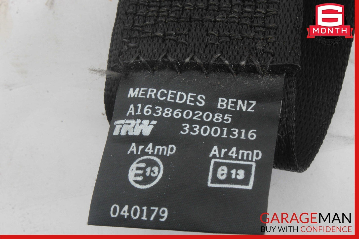 98-05 Mercedes W163 ML350 Rear Right Side Seat Belt Seatbelt Retractor Black OEM