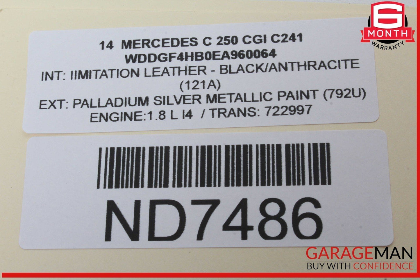 08-16 Mercedes W204 C250 CGI Rear Right Side Door Window Regulator Motor OEM