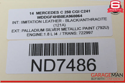 08-16 Mercedes W204 C250 CGI Rear Right Side Door Window Regulator Motor OEM