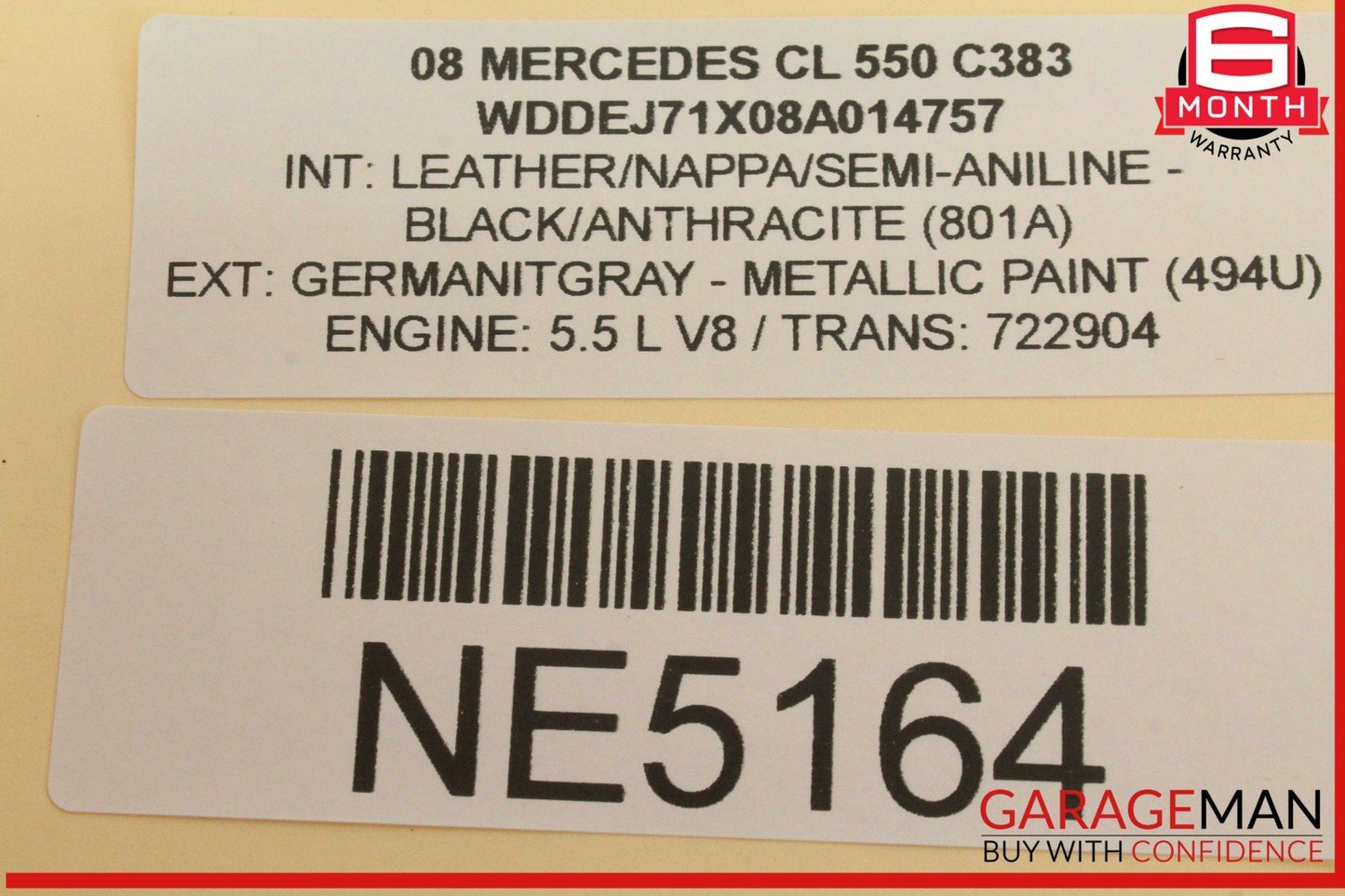 07-14 Mercedes-Benz CL550 Front Right Window Regulator Motor 130821560 Genuine