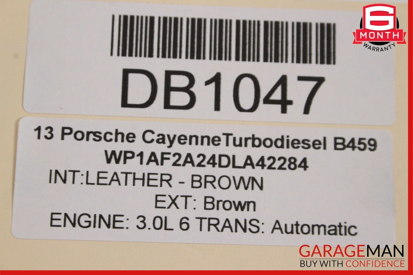 11-17 Porsche Cayenne 958 Rear Left Driver Side Interior Door Panel Assy Brown