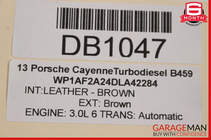 11-17 Porsche Cayenne 958 Rear Left Driver Side Interior Door Panel Assy Brown