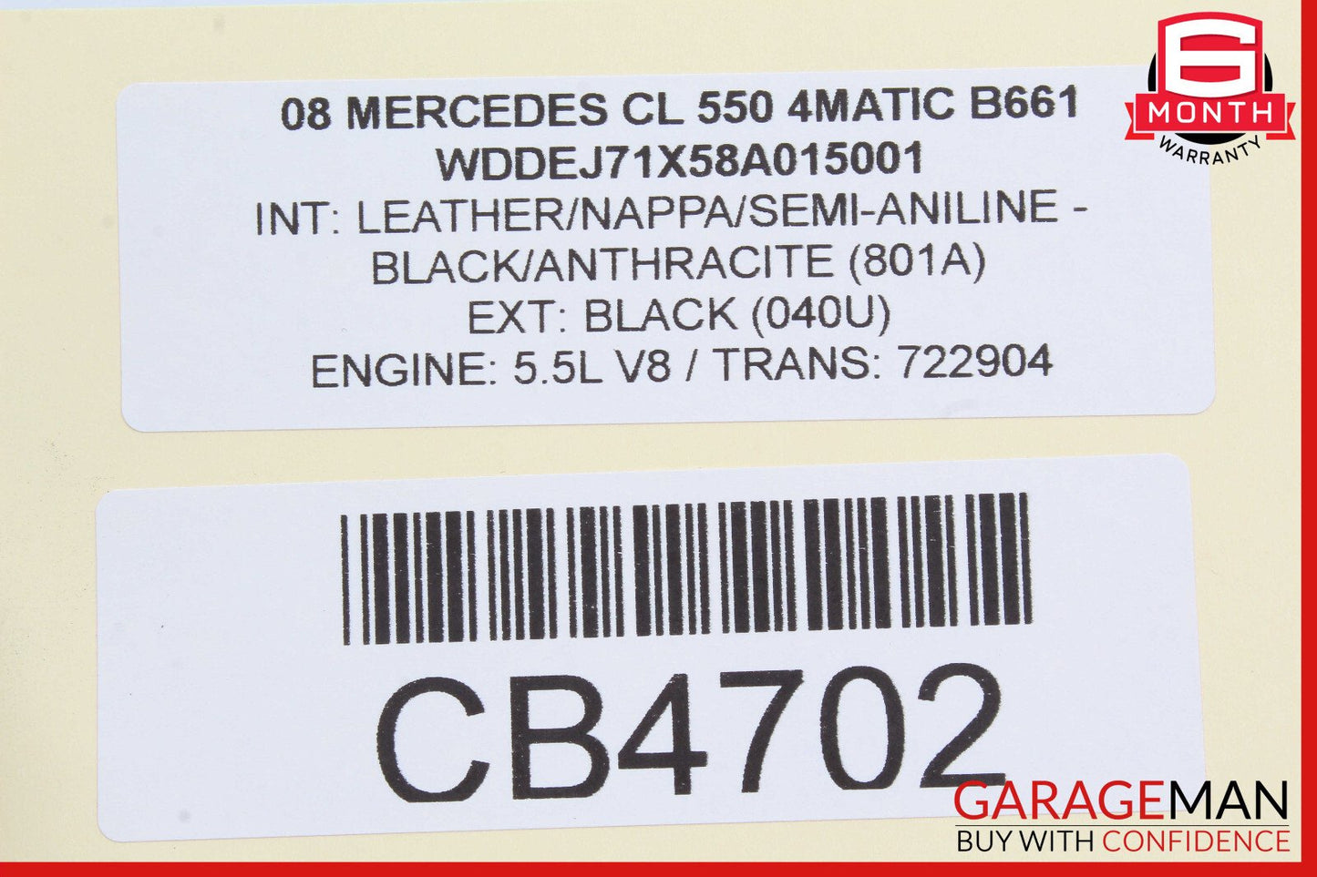 07-14 Mercedes W216 CL550 Rear Right Window Regulator Motor OEM
