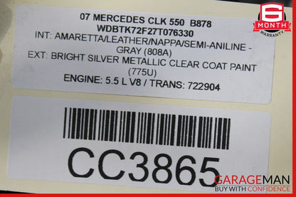 05-09 Mercedes W209 CLK550 CLK350 Power Steering Rack & Pinion Assembly RWD