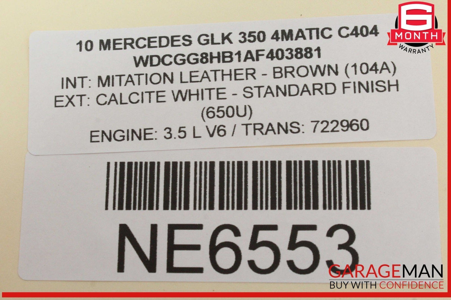 10-15 Mercedes X204 GLK350 4MATIC Front Left Side Exterior Door Handle White OEM