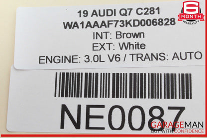 17-24 Audi Q7 Right Passenger Side Exterior Door Handle White 4M0837886A OEM